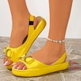 thumbnail image 4 of Samdudou Wedge Sandals for Women Open Toe Slingback Flatform Shoes Elegant Rhinestone Bowknot Embellished Slip On Casual Summer Beach Vacation Everyday Dressy Footwear, 4 of 9