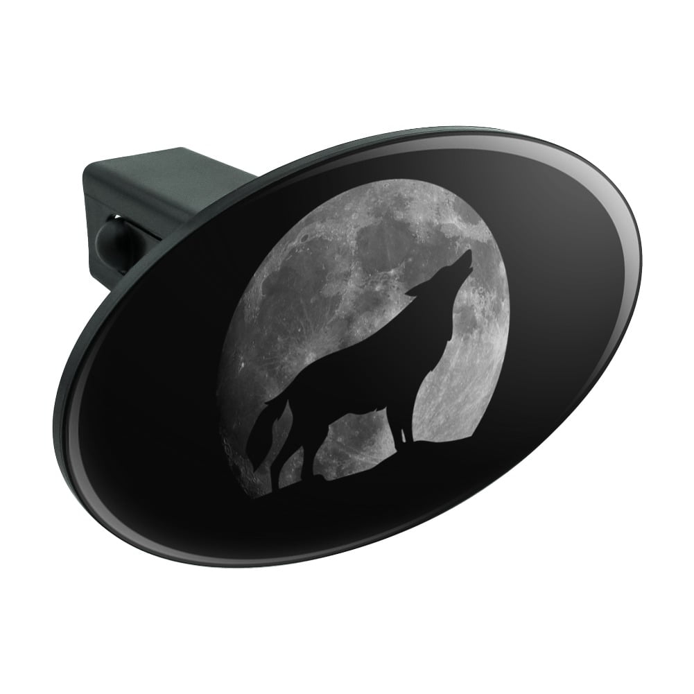 Graphics and More Wolf Howling Moon Silhouette Oval Tow Trailer Hitch Cover Plug Insert 