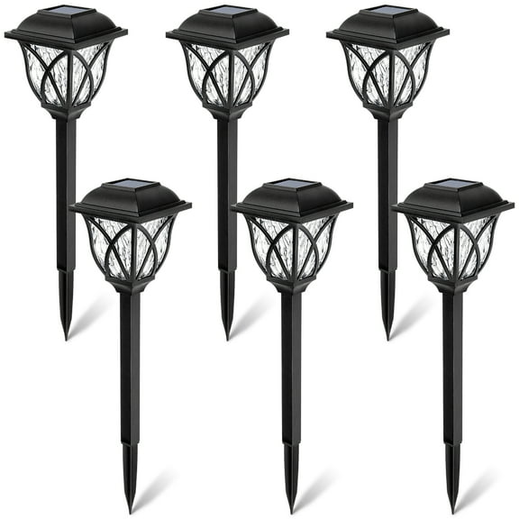 Solpex Solar Pathway Lights Outdoor, 6 Pack LED Solar Landscape Lights, Waterproof Solar Powered Pathway Lights for Yard, Patio, Landscape, Walkway (Warm White)