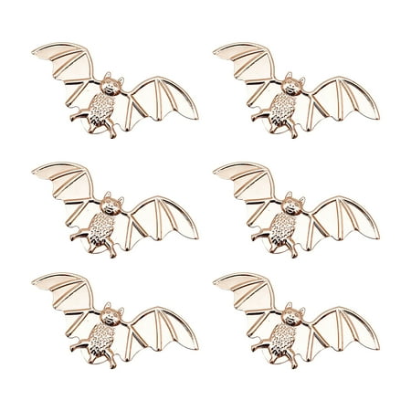 

Meizhencang 6Pcs/Set Exquisite Napkin Ring Creative Alloy All Match Bat Shape Napkin Holder for Home
