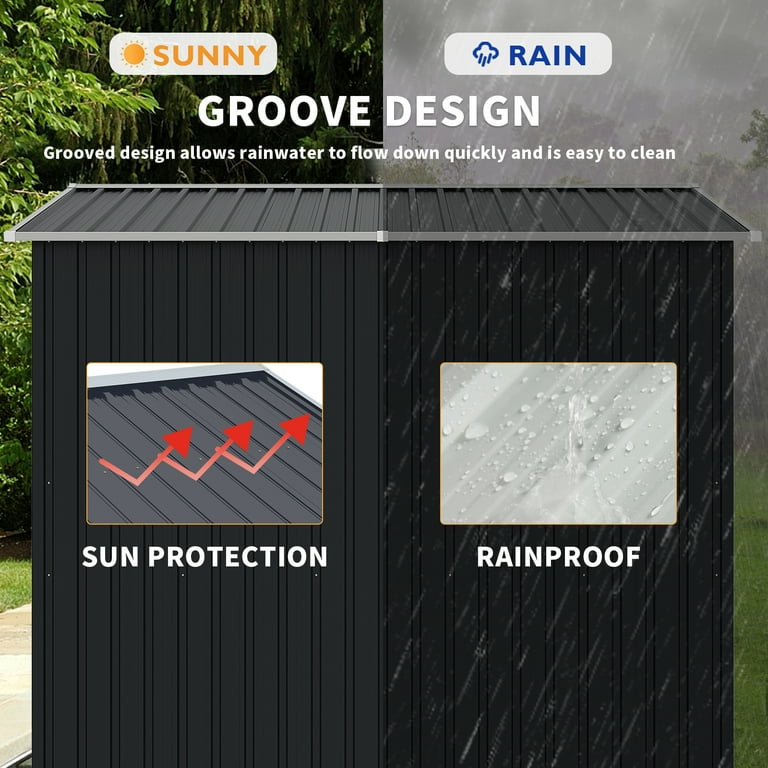 Aoxun 10'x 8' Metal Outdoor Shed with Base Frame, Lockable Door