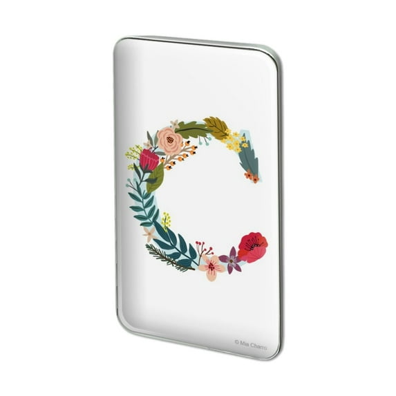 Letter C Floral Monogram Initial Metal Rectangle Lapel Hat Pin Tie Tack Pinback