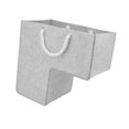 thumbnail image 3 of Cesta organizadora para escaleras, moderna cesta de almacenaje en forma de L con asas Gris claro, 3 of 9