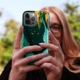 thumbnail image 3 of IBAOLEA Compatible with iPhone 13 Pro Max Case 6.7 Inch 2021, Glossy Marble Stylish Slim Cover for Women Girls, Soft TPU Shockproof Protective Phone Case for iPhone 13 Pro Max (Green), 3 of 8