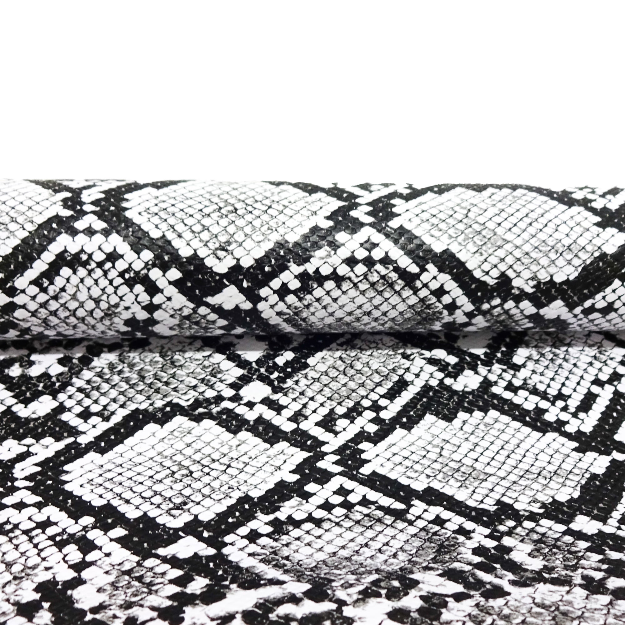 Shason Textile 54" x 8 Yards 100% Polyester Faux Snake Leather Apparel, White