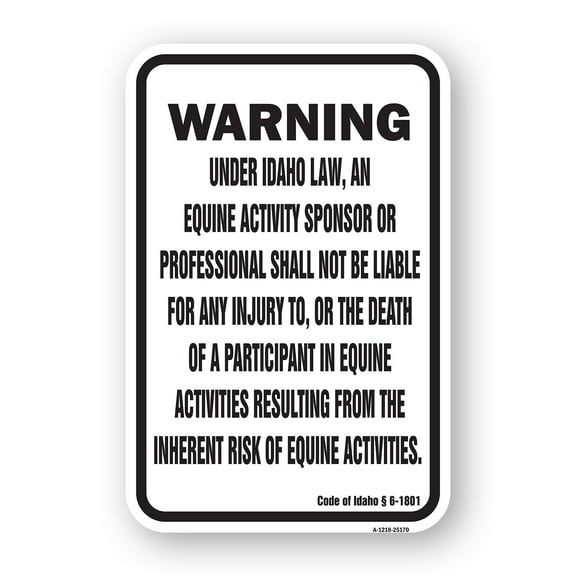 SignMission A-1824-25170 18 x 24 in. Aluminum Sign - Idaho Equine