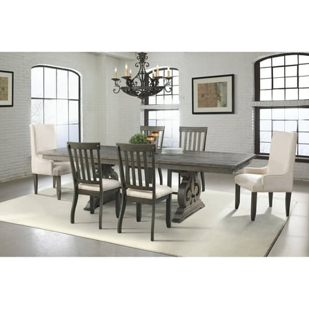 Picket House Furnishings Stanford 7-Piece Dining Set-Table, 4 Side Chairs and 2 Parson Chairs