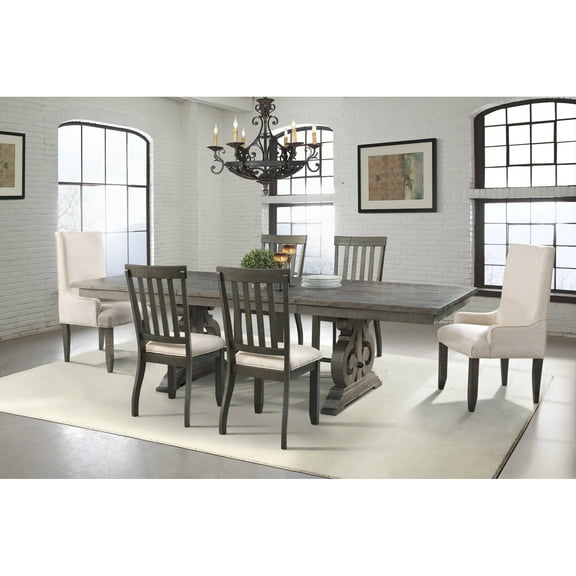 Picket House Furnishings Stanford 7-Piece Dining Set-Table, 4 Side Chairs and 2 Parson Chairs