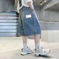 thumbnail image 5 of Boys' Casual Straight Denim Shorts Loose Fit Workwear Jorts with Pockets, 5 of 9