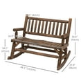 thumbnail image 3 of Outsunny Chaise Berçante d'Extérieur pour 2 Personnes avec Design à Lattes Couleur Carbonisée, 3 of 10