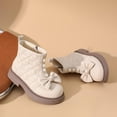 thumbnail image 5 of Miluxas Kids Girls Pearl Bowknot Side Zipper Princess Dress Boots Soft Sole Anti Slip Fashion Cute Birthday Wedding Shoes White 2(36), 5 of 7