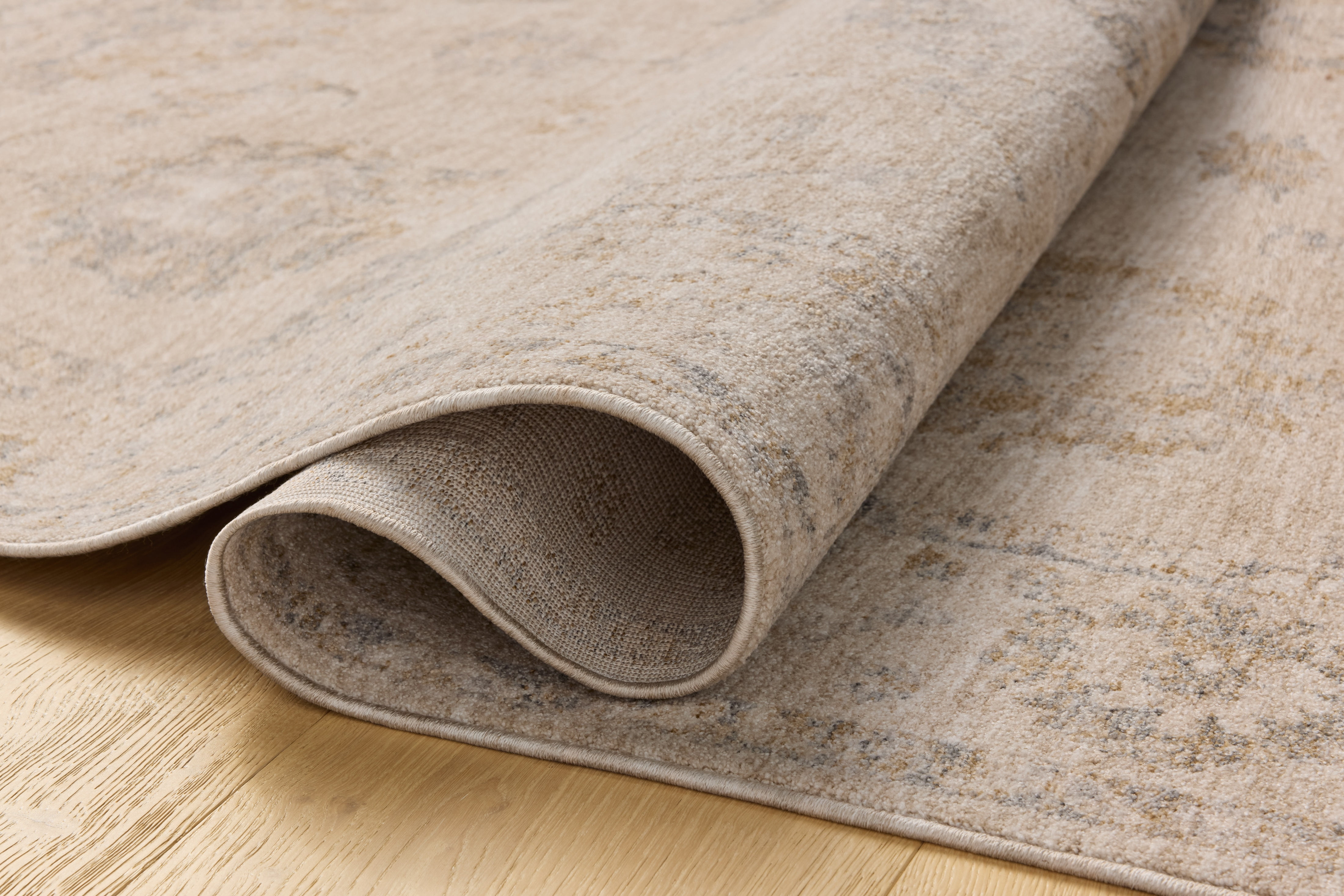 Chris Loves Julia x Loloi Louisa Oatmeal / Slate 5'-3" x 7'-6" Area Rug