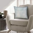 thumbnail image 2 of 18 x 18 Handcrafted Square Cotton Accent Throw Pillow, Aztec Minimalistic Print, Blue, White, 2 of 5