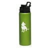 25 oz Aluminum Sports Water Travel Bottle Cute Pit Bull With Heart (Green)