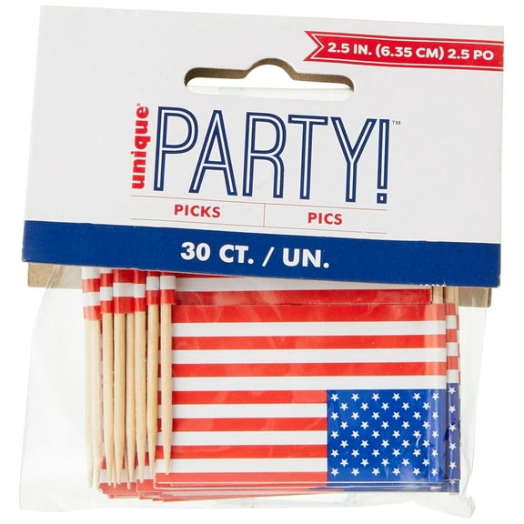 American Flag Toothpicks, 30pk