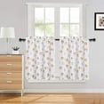 thumbnail image 2 of MURMUREY Tier Curtains for Kitchen Window, Gold Metallic Textured Short Bathroom Window Curtain, Metallic Leaves Design Half Window Kitchen Cafe Curtains, 27" x 30", Off White, 2 of 7