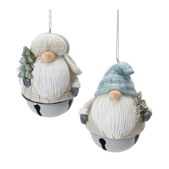 Melrose International LLC Gnome/Bell Ornament (Set of 12) 4.25"H Resin