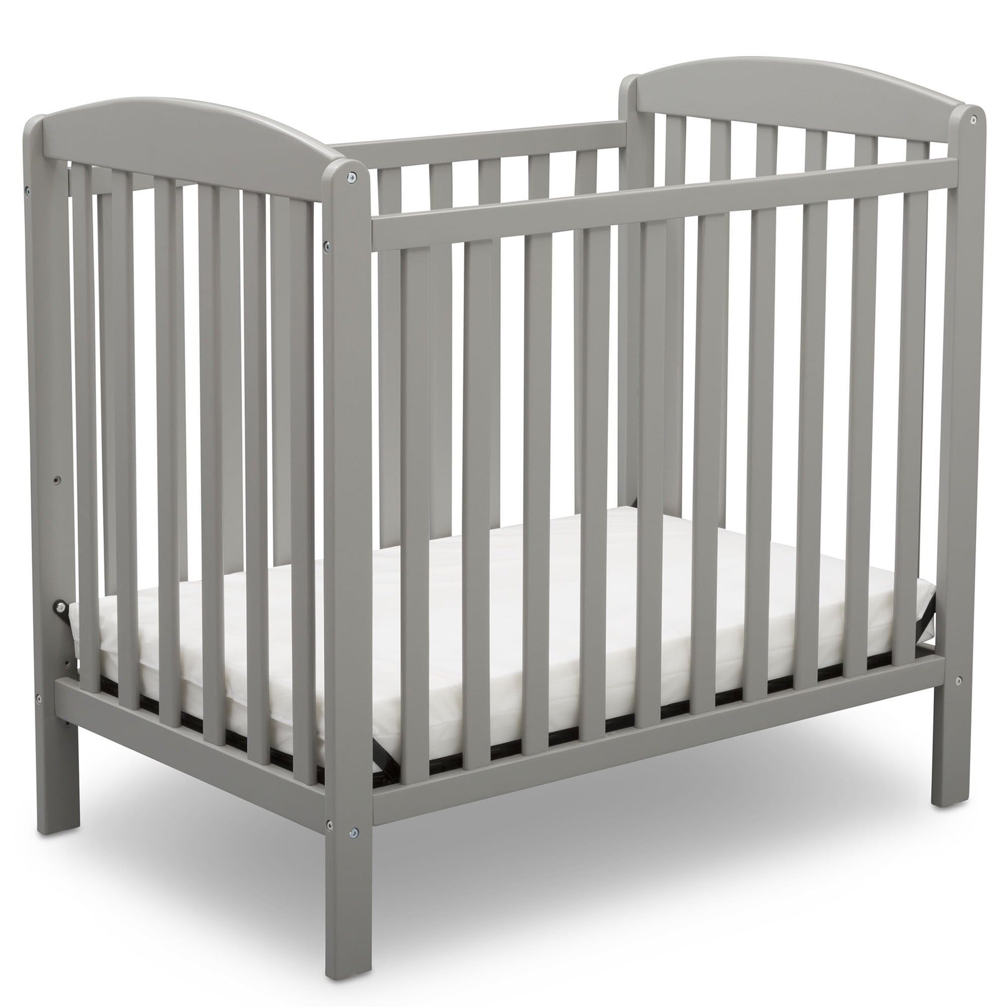 Delta Children Gateway Convertible Mini Crib with Mattress Grey