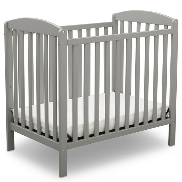 Delta Children Gateway Convertible Mini Crib With Mattress Grey