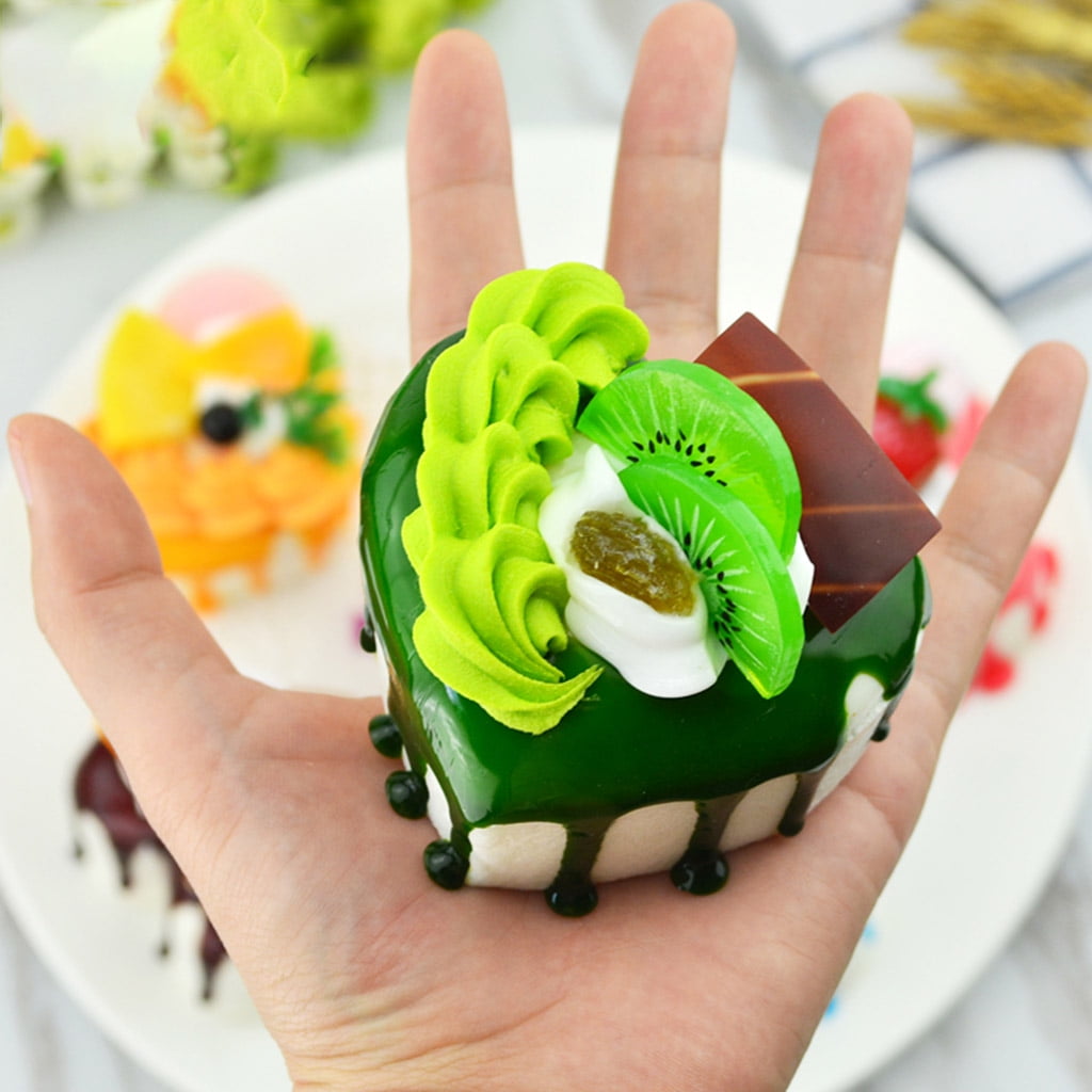 Realistic Fake Food Fruit Mousse Cake Shop Display Dessert Pretend Props 