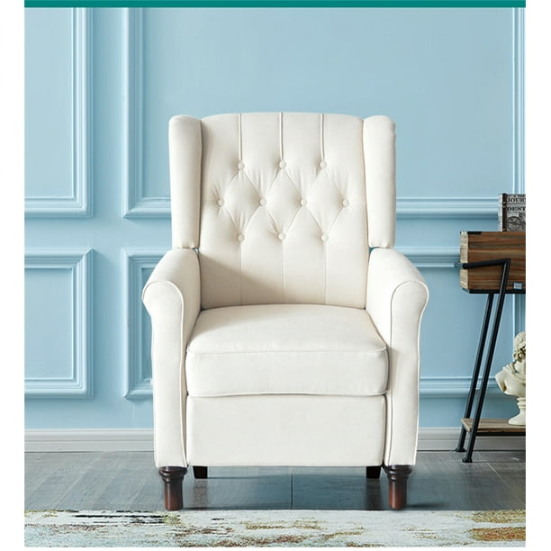 Recliner Chair, Upholstered Push Back Wingback Chair, Modern Armchair