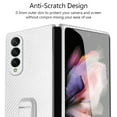 thumbnail image 5 of Samsung Galaxy Z Fold 4 Case, ELEHOLD Carbon Fiber Slim Thin Case with Hidden Kickstand Temper Glass Film Shockproof Anti-Scratch Cover for Samsung Galaxy Z Fold 4 5G 2022, White, 5 of 7