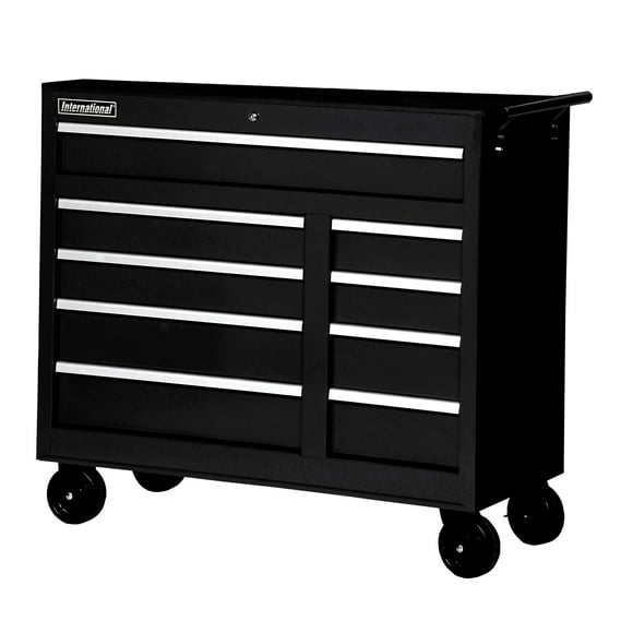 Armoire à 9 tiroirs International de 42 po en noir