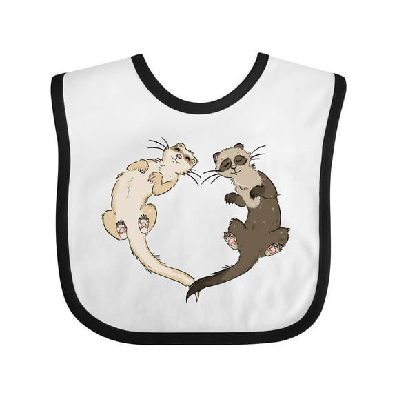 Inktastic Cute Ferret Heart Boys or Girls Baby Bib