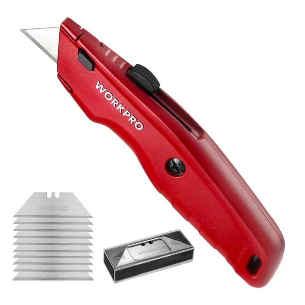 Navaja multiusos WORKPRO Premium retráctil totalmente metálica con cuchillas