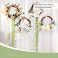 thumbnail image 4 of 4 PCS 12 Inch Metal Floral Hoop Centerpiece for Table, Metal Wreath Ring with 4 PCS Wood Place Card Holders for DIY, 4 of 7