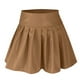 thumbnail image 5 of Falda plisada de cuero para mujer: color liso, poliéster elástico, diseño en línea A, para trabajo informal y ropa de fiesta, 5 of 7