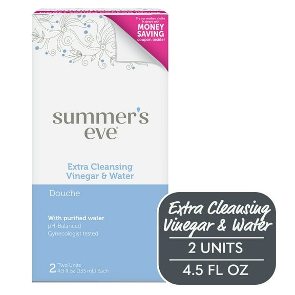 Summer's Eve Douche, Extra Cleansing Vinegar & Water, 2 Units, 4.5 oz Each