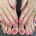 thumbnail image 3 of 48Pcs Press on Nails Toenails French Nail Tips Medium Length Flase Nail Finger Toe Nails Red Glossy Acrylic Fake Nail with Designs (Red French, 3 of 7