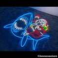 thumbnail image 2 of Glowneon Santa Claus on Shark Neon Sign, Santa Led Sign, Christmas Decor, Santa Decor, Noel Gifts, 2 of 4