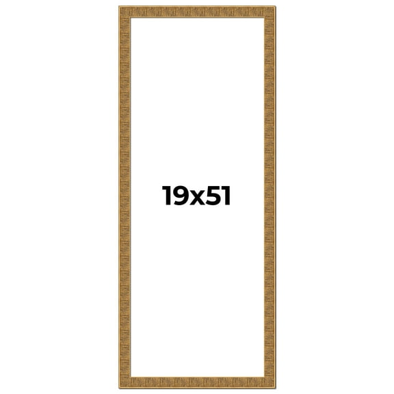 19x51 Frame Black and Gold Distressed Solid Wood Sonoma Picture Frame | 1.625 Inch Moulding Width |