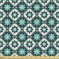 thumbnail image 2 of Ambesonne Boho Fabric by the Yard Upholstery, Folkloric Morocco Tile Inspire, 3 Yards, Seafoam Dark Blue, 2 of 5