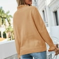 thumbnail image 4 of Gibobby Suéter Para Invierno Mujer Damas de manga larga Sweater Casual Solid Color abotonado Top Ruffle Pullover(Naranja,M), 4 of 5