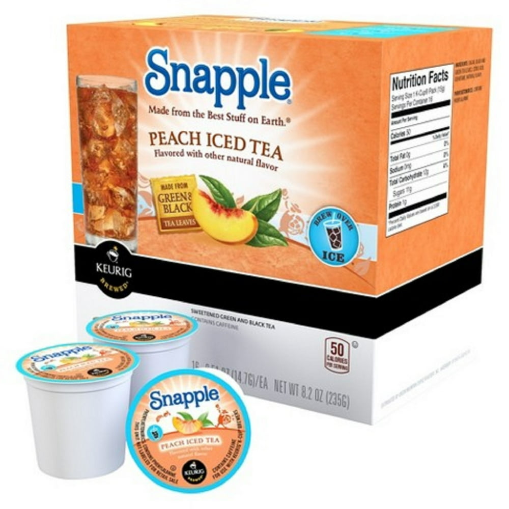 Snapple, Peach Flavored Iced Tea Keurig KCup Tea Pods, 16 Ct Walmart