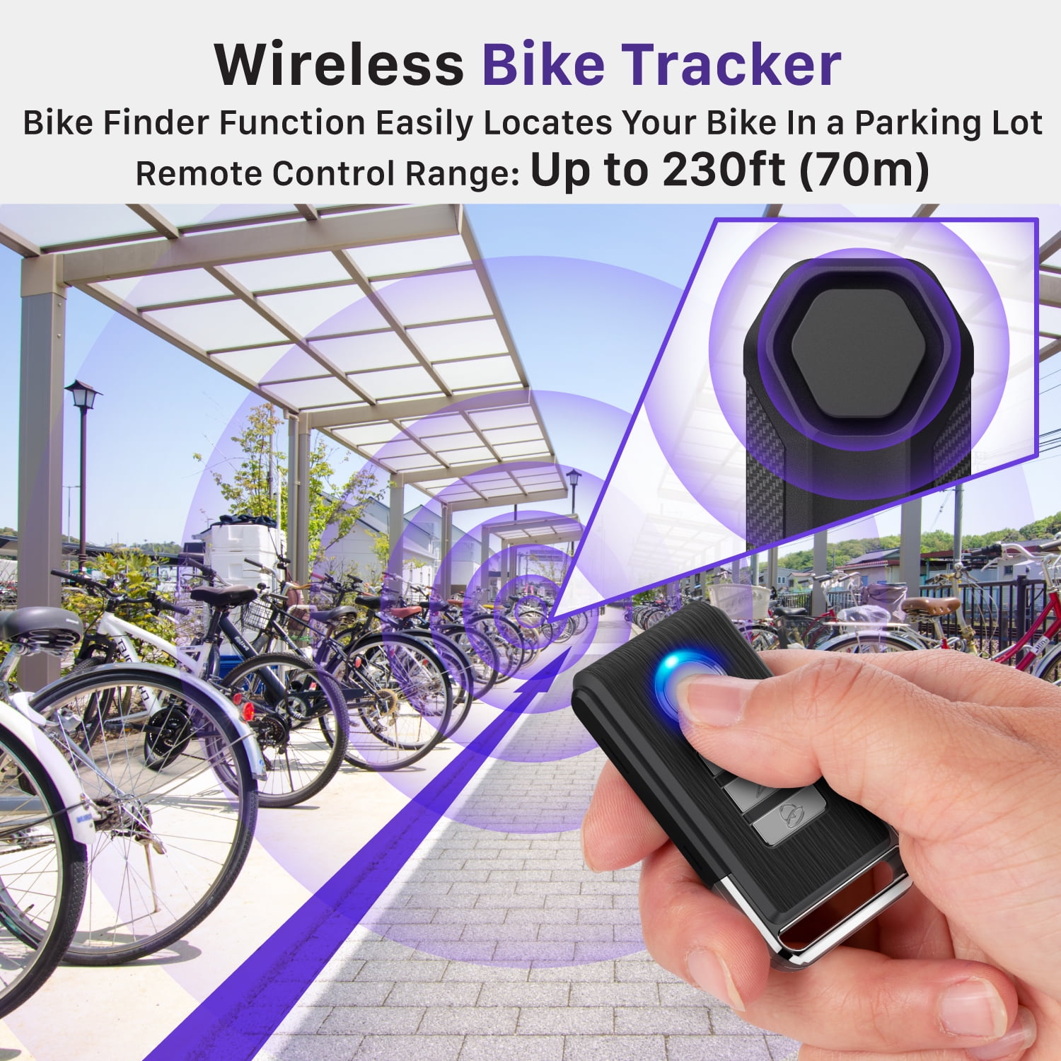 Fosmon 2 Pack Bike Alarm, Anti Theft Burglar Bicycle Alarm with Remote, Waterproof Vibration Triggered Loud 113dB Wireless Siren for Bicycle, E-Bike