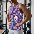 thumbnail image 5 of Lsque Skull colorful mushroom Pattern Mens Tank Tops Muscle Athletic Quick Dry Sleeveless Workout Fitness T Shirts Beach Tank Top, Loose-fit Sleeveless Shirt for Men-Large, 5 of 7