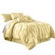 thumbnail image 1 of Juego de edredón de 7 piezas con pliegues para dormitorio, hogar, residencia universitaria, apartamento, tamaño King, color amarillo, 1 of 5