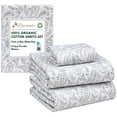 thumbnail image 4 of RUVANTI 100% Organic Cotton Sheets - Twin XL Sheet Sets - 3 Piece Percale Weave Bedding, Crisp, Cooling & Breathable, Soft & Durable, 16" Deep Pocket, Hotel Quality Sábanas - Ornate Oasis, 4 of 7