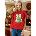 thumbnail image 4 of Christmas Tree Shirt for Women Merry Christmas Printed T-Shirts Short Sleeve Holiday Tee Xmas Gift Tops, 4 of 6