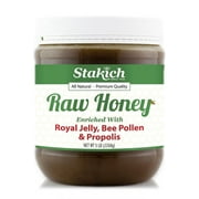 Stakich Raw Honey, Royal Jelly, Bee Pollen & Propolis Enriched, 5.0 Lb