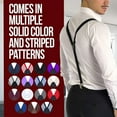 thumbnail image 6 of Hold'em 1" Teens & Men Suspender Pre-tied Bow Tie Set - Striped Grey and White (Regular 46"), 6 of 6