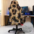 thumbnail image 4 of Jiueut Brown Leopard Print Gaming Chair Cover Set of 4, Wear Resistant Computer Chair Cover with Stretchable Band Universal Rotating Chair Protection with Armrest Cover, 4 of 7