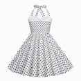 thumbnail image 2 of Summer Dresses for Girls Retro Vintage Kids Polka Dot Printed Girls Summer Dress, 2 of 6