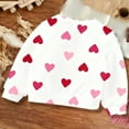 thumbnail image 3 of vdgthytj Toddler Girls Valentine's Day Sweatshirt Kids Crewneck Long Sleeve Heart Printed Pullover Tops 1-13 Years, 3 of 6