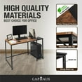 thumbnail image 4 of CAPHAUS Computer Desk, 47 Inch Home Office Desk, Study Writing Desk with 2-Tier Storage Shelves, Simple Industrial Modern Laptop Workstation with Splice P2 Grade Wooden Board, Rustic Oak and Black, 4 of 8