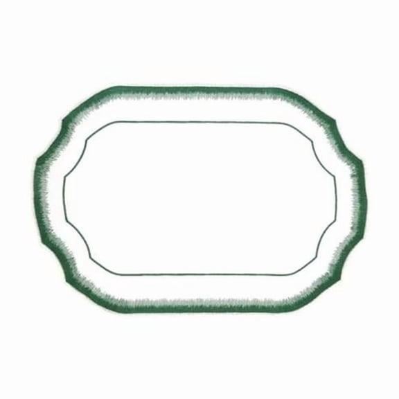 Saro Lifestyle 2941.G1420B 20 x 14 in. Elegant Embroidery Detail Rectangle Placemat, Green - Set of 4